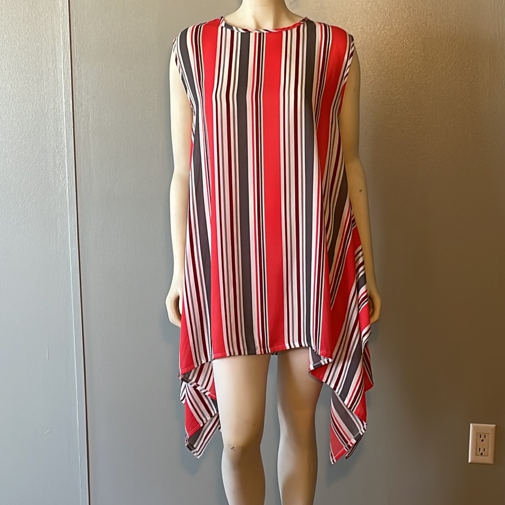 L&B, Lucky and blessed, stripped Asymmetrical dress. Size L